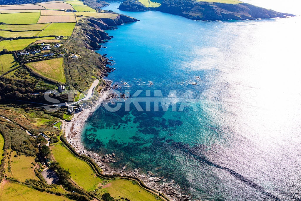 Aerial image of Wembury Beach Plymouth showing the stunning coastline to the east towards the river Yealm.