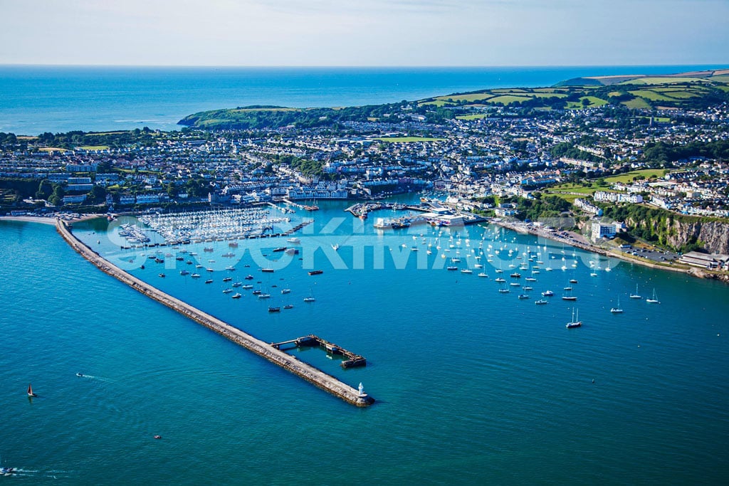 An aerial view of Brixham Harbour.